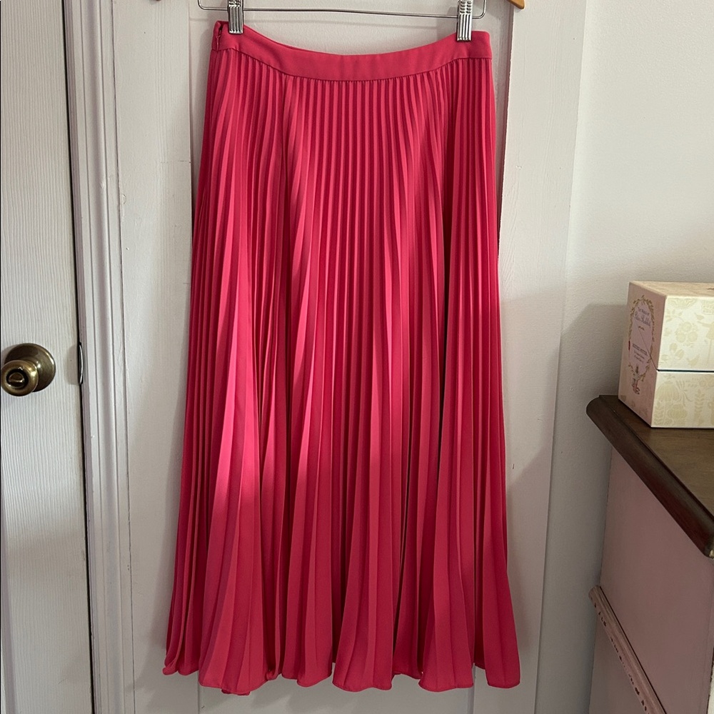 Boden Kristen Pink Midi Pleated Skirt Women’s 2 Valentines Feminine Romantic - Picture 4 of 9